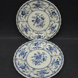 2 - Johnson Brothers China INDIES BLUE 6 3/4 Inch Dessert Plates